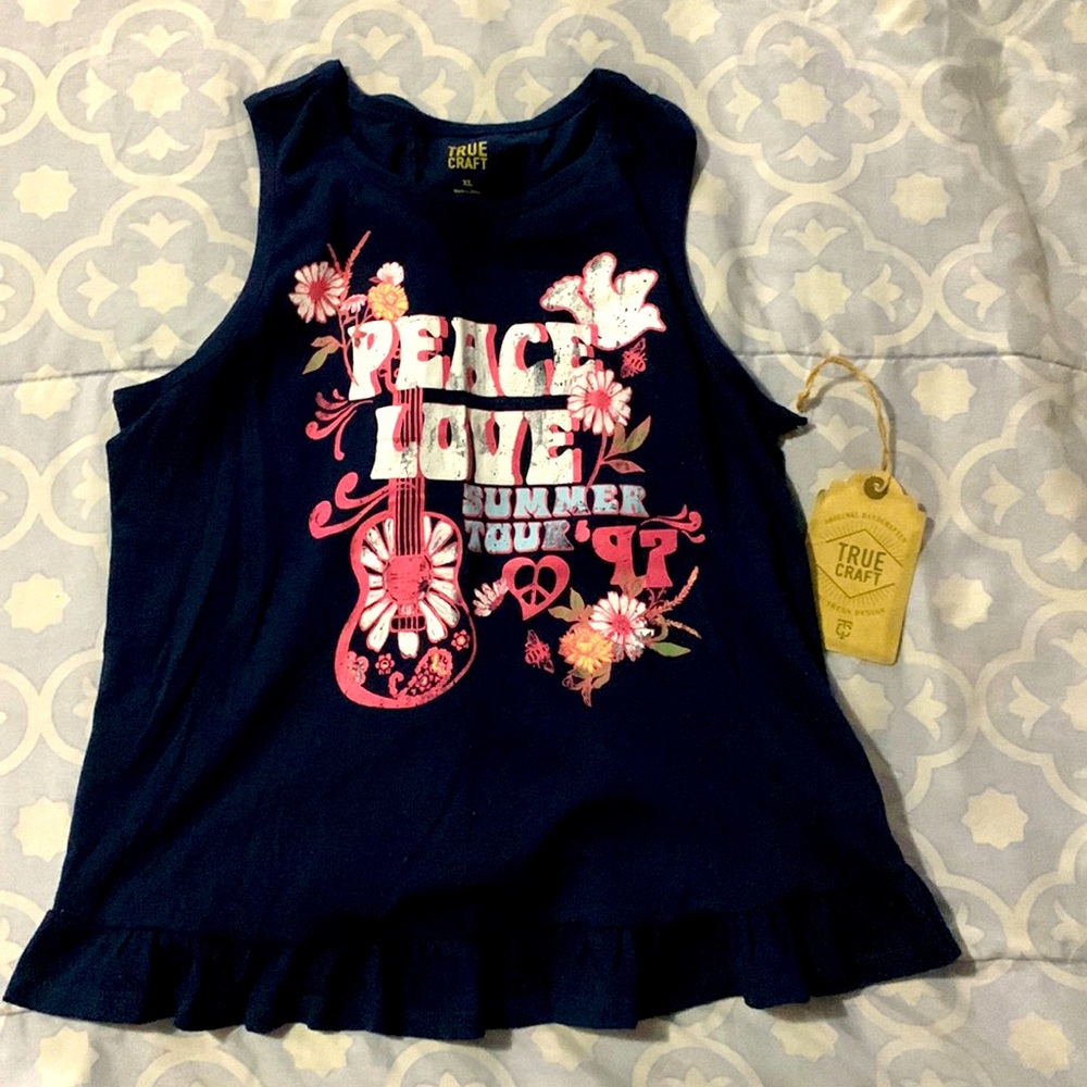 Girls navy XL tank